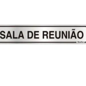 Placa 100ax Sala De Reunião Sinalize Cinza