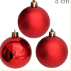Bolas Para árvore De Natal 8 Cm - Pacote Com 5un - Vermelha