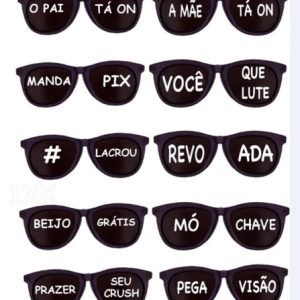 10 óculos Festa Escrito Texto Sortidos Ou Escolha