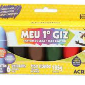 Giz De Cera - Meu Primeiro Giz 06 Cores 185g