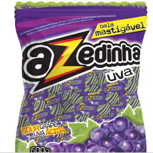 Bala Mastigável Azedinha De Uva 600g