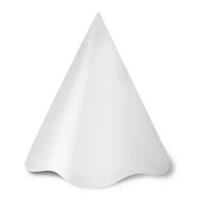 Chapéu De Aniversário Branco 08 Unidades
