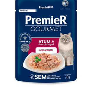 Ração úmida Premier Gourmet Para Gatos Sabor Atum E Arroz Integral 70g