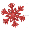 Enfeite De Natal Floco De Neve Nta7038 Com Glitter Vermelho 3unid.