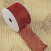 Fita Aramada De Natal 6,3cm X 9m Tela Vermelha E Glitter Ouro