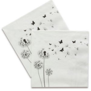 Guardanapo De Papel Decoupage 20 Unid. Blowing Away Black