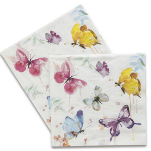Guardanapo De Papel Decoupage 20 Unid. Butterfly Collection White