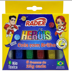 Cola Colorida, Com Brilho, 2555, Radex - Et 6 Un
