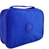 Estojo Escolar Grande Juvenil Box Nylon Unissex Com Alça Azul Escuro / U