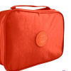 Estojo Escolar Grande Juvenil Box Nylon Unissex Com Alça U / Salmão