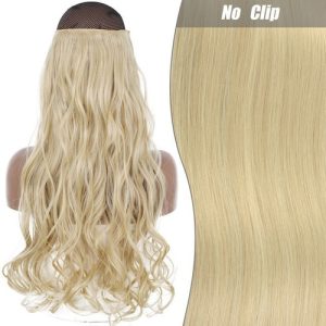 Aplique De Cabelo Fio Invisível Cabelo Ondulado Loiro