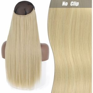 Aplique De Cabelo Fio Invisível Mágico Cabelo Liso Loiro