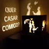 Abajur Cubo Personalizado Pedido De Namoro Casamento