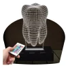 Luminária Led 3d Dente Dentista Wireframe