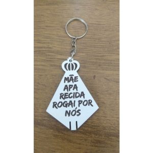 Lembrancinha Chaveiro Religioso Nossa Senhora Aparecida Feito Em Mdf Branco 50 Unidades