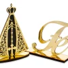 Kit Decoração Dourada Nossa Senhora Aparecida E Palavra Fé Cor Dourado
