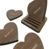 Porta Copos 6 Pçs Coração Madeira Mdf C/ Suporte