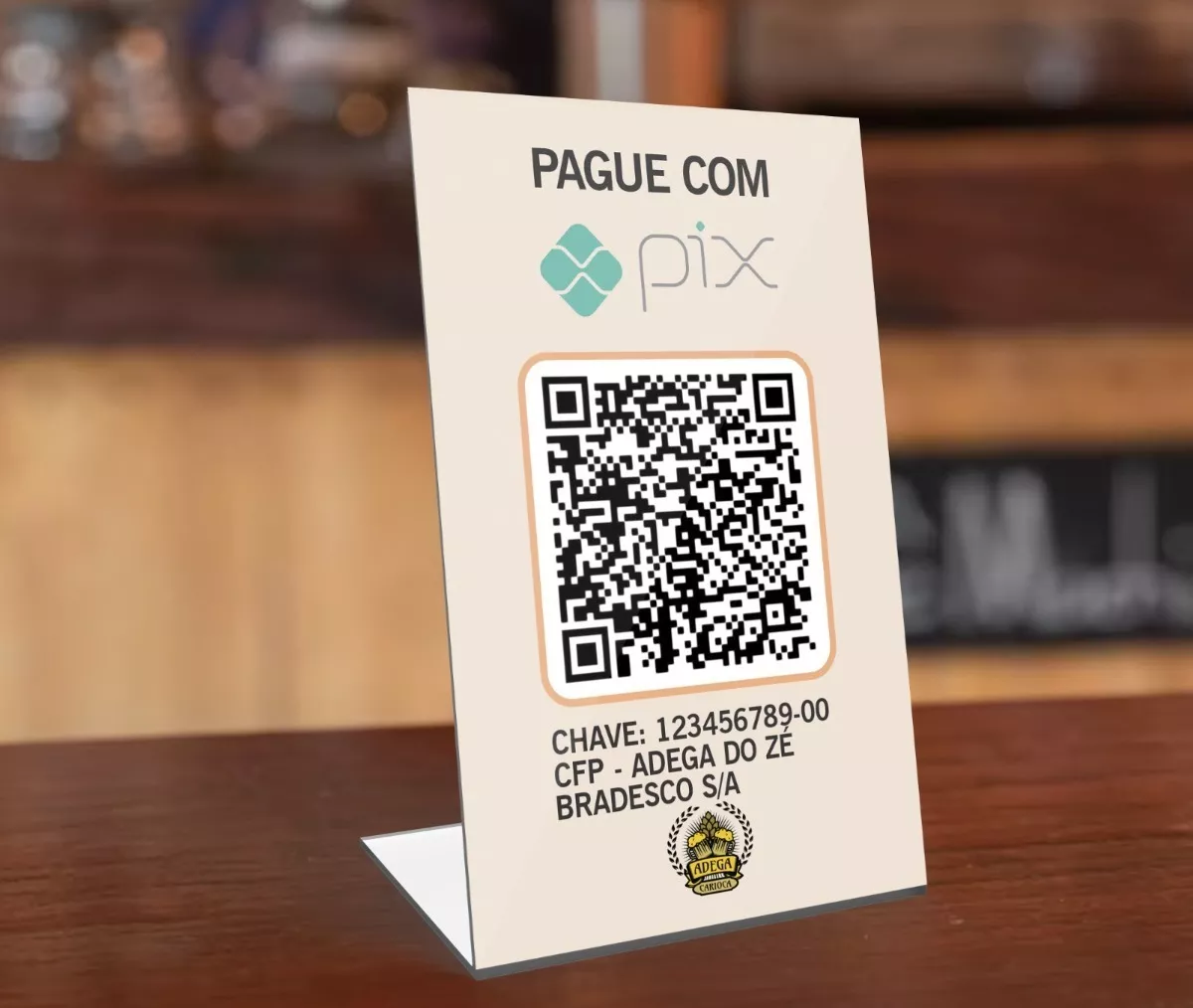 Placa Personalizado Qr Code Pix Pagamento Display 10x15cm Fornecedor Dropshipping Nacional