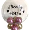 Balao Com Nome Personalizado Bexiga Metalizada Kit Decoração
