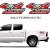 Par Adesivo Lateral Hilux 4x4 Turbo Intercooler Automatic Cor Prateado
