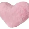 Almofadas Decorativas De Pelúcia Pelo Curto Luxo Coração Cor Rosa Bebe