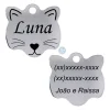 Pingente Plaquinha Plaqueta Pet Cachorro Gato Personalizado Cor Prateado