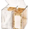 Porta Sachês Açúcar 4 Nichos Tampa Acrílico Cristal