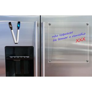 ímã De Geladeira Planner Calendário Semanal Recados Acrilico Transparente Com Caneta