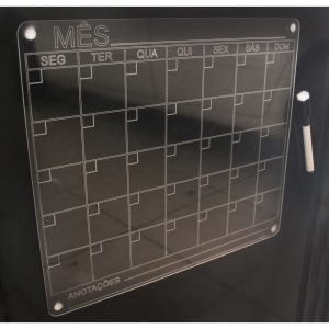 ímã De Geladeira Planner Calendário Semanal Recados Transparente Com Caneta