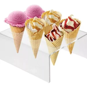 Suporte Temaki Pizza Cone Sorvete Acrílico 6 Cones Cor Transparente