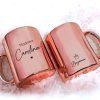 Caneca Metalizada Rose Personalizada Madrinha E Padrinho Batismo