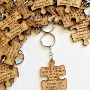 2 Chaveiro Personalizado Em Mdf - Quebra Cabeça