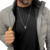 Colar Corrente Escapulário Em Aço Inox Masculino Personalizado