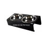 Tigela Dupla Pet Personalizado Comedouro Bebedouro Duplo Pequeno + Tigela Inox P/ Cão Gato
