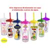 20 Copos Twister Shake C/ Tampa E Canudo Personalizado Lembrancinha Festa Infantil