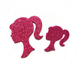 30 Aplique De Eva Da Barbie Com Glitter Rosa