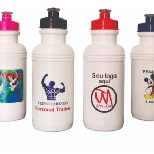 Kit 10 Squeeze Garrafinha água Personalizado Colorida