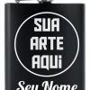 Cantil Inox Porta Bebida Whisky Personalizado Nome Logo Time Marca Empresa