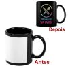 Caneca Preta com Sarja Branca Personalizada ou Lisa - Sua ideia foto logo arte frase aqui - Copo Xicara Porcelana Cerâmica