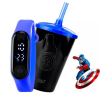 Kit Relógio Infantil Digital Bracelete Prova Agua Cor Da Correia Capitão América