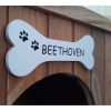 Plaquinha Decorativa Forma De Osso 30cm Personalizada Branca