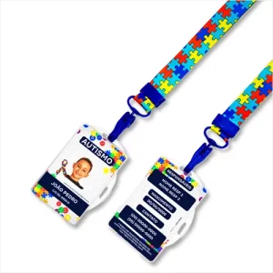 1 Unid. Crachá Autista + Cordão Autismo + Porta Crachá