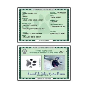 Documento Rg Pet Cachorro Gato Estimação + Chaveiro Pet