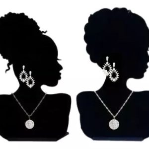 2 Bustos Afro Expositor De Jóias Colar Brincos De Qualidade