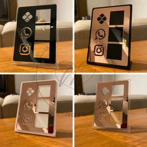 Placa Pix Display Mesa Balcão Plaquinha PIX WhatsApp Instagram