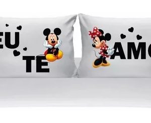 Kit Fronhas Personalizadas Casal Namorados Mickey Minnie 04
