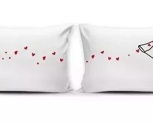 Kit Fronhas Personalizadas Casal Namorados Amor Rede Coração
