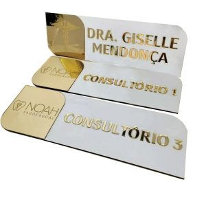 Placa Indicativa 100% acrilico/Placa de Sinalização de Porta em Acrílico Espelhado Personalizada com sua Logo ou Brasão