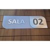 Placa de identificação de porta de sala 1, 2, 3, em acrilico 30x10cm em acrilico