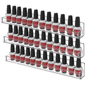 Kit 8 Prateleiras Suporte Organizador para Esmalte Unhas de Parede em Acrílico - Manicure Tintas Jóias Artesanato